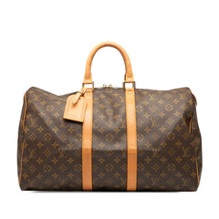 ルイ ヴィトン モノグラム キ-ポル45 ボストンバッグ トラベルバッグ M41428 ブラウン PVC レザー レディース LOUIS VUITTON 【中古】
