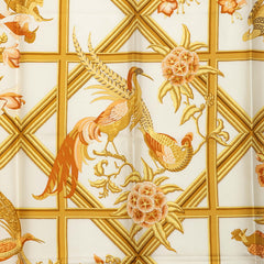 エルメス カレ90 Caraïbes カリブ鳥 スカーフ ブラウン系 シルク レディース HERMES 中古
