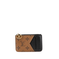 ルイ ヴィトン モノグラム リバース ポルト カルト ロミー カードケース M81912 ブラウン PVC レディース LOUIS VUITTON 【中古】