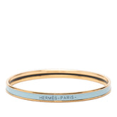 エルメス ユニ XS エナメルブレスレット ゴールド ブルー系 メッキ レディース HERMES 【中古】