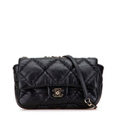 シャネル マトラッセ バブルキルト ココマーク チェーン ショルダーバッグ ブラック ラムスキン レディース CHANEL 【中古】