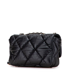 シャネル マトラッセ バブルキルト ココマーク チェーン ショルダーバッグ ブラック ラムスキン レディース CHANEL 【中古】