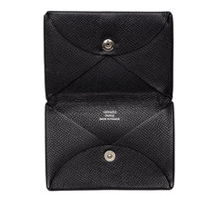 エルメス カルヴィデュオ 名刺入れ 小銭入れ ブラック ヴォーエプソン レディース HERMES 【中古】