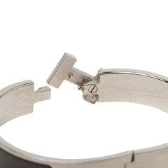 エルメス クリックH PM ブレスレット グレー シルバー マット メタル レディース HERMES 中古