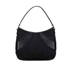 グッチ GGキャンバス ワンショルダーバッグ ハンドバッグ 113012 ブラック キャンバス レザー レディース GUCCI 【中古】