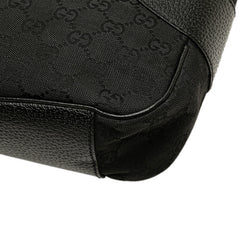 グッチ GGキャンバス ワンショルダーバッグ ハンドバッグ 113012 ブラック キャンバス レザー レディース GUCCI 【中古】