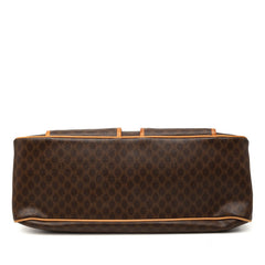 セリーヌ マカダム ハンドバッグ ボストンバッグ ブラウン PVC レザー レディース CELINE 【中古】