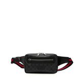 グッチ GGスプリーム シェリーライン ボディバッグ ウエストバッグ 474293 ブラック PVC レザー メンズ GUCCI 中古