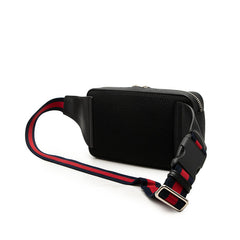 グッチ GGスプリーム シェリーライン ボディバッグ ウエストバッグ 474293 ブラック PVC レザー メンズ GUCCI 中古