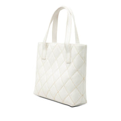 シャネル ココマーク ワイルドステッチ ハンドバッグ トートバッグ ホワイト レザー レディース CHANEL 【中古】