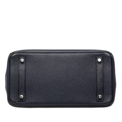エルメス バーキン30 内縫い ハンドバッグ ブルーニュイ ローズパープル シルバー金具 トリヨンクレマンス レディース HERMES 【中古】