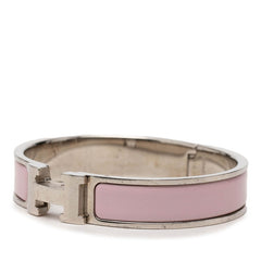 エルメス クリックH PM ブレスレット シルバー ピンク メタル エナメル レディース HERMES 【中古】