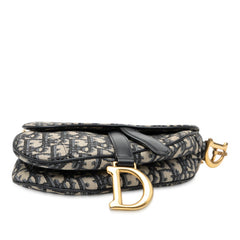 ディオール オブリーク サドルバッグ ハンドバッグ ワンショルダーバッグ ネイビー ベージュ キャンバス レディース Dior 【中古】