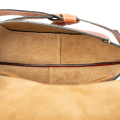 ロエベ ゲート ミニ 斜め掛け ショルダーバッグ レッド系 ブラウン レザー レディース LOEWE 【中古】