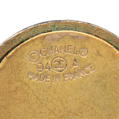 シャネル ヴィンテージ ロゴ ラウンド イヤリング ゴールド ブラック メッキ プラスチック レディース CHANEL 【中古】