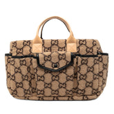 グッチ GGウール ハンドバッグ ミニ トートバッグ 628159 ベージュ ブラック ウール レザー レディース GUCCI 【中古】