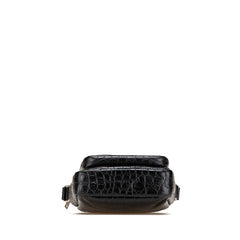 サンローラン シド クロコ型押し ショルダーバッグ ポーチ クロスボディバッグ 581700 ブラック レザー メンズ SAINT LAURENT 【中古】