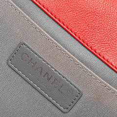 シャネル ボーイシャネル ココマーク チェーン ショルダーバッグ ハンドバッグ レッド ラムスキン レディース CHANEL 【中古】