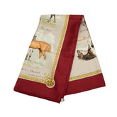 エルメス カレ90 LES ROBES 馬の毛色 スカーフ ワインレッド ベージュ マルチカラー シルク レディース HERMES 【中古】