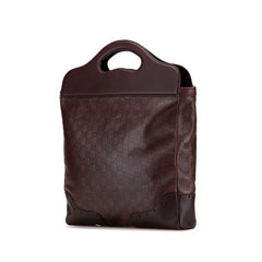 グッチ グッチシマ トートバッグ 145777 ブラウン レザー レディース GUCCI 【中古】