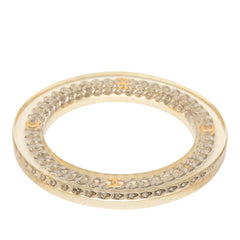 シャネル ココマーク チェーン バングル クリア シルバー プラスチック メタル レディース CHANEL 【中古】