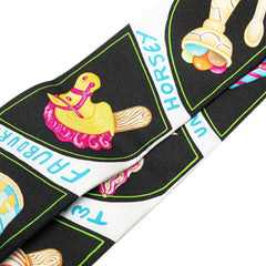 エルメス ツイリー Funny Ice Cream ファニー アイスクリーム スカーフ ブラック マルチカラー シルク レディース HERMES 【中古】