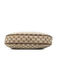 グッチ GGキャンバス 斜め掛け ショルダーバッグ 122790 ベージュ ブラウン キャンバス レザー レディース GUCCI 【中古】