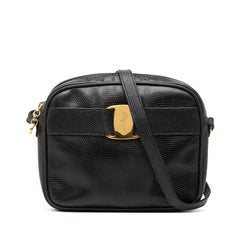 サルヴァトーレフェラガモ ヴァラ 斜め掛け ショルダーバッグ DE-21 3096 ブラック レザー レディース Salvatore Ferragamo 中古