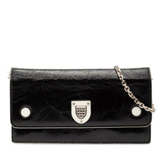 ディオール ディオラマ チェーンウォレット ショルダーバッグ ブラック ホワイト レザー レディース Dior 【中古】