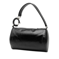 バーバリー ロンビ ワンショルダーバッグ ブラック レザー レディース BURBERRY 【中古】