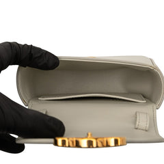 セリーヌ トリオンフ ミニ クロード ショルダーバッグ グレー レザー レディース CELINE 【中古】