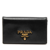 プラダ ロゴ コインケース 小銭入れ ネロ ブラック ヴィッテロムーブレザー レディース PRADA 【中古】