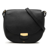 セリーヌ トロッター ミディアム 斜め掛け ショルダーバッグ S-CE-3185 ブラック レザー レディース CELINE 【中古】