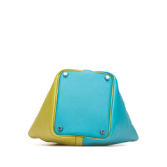 エルメス ピコタンPM バイカラー ハンドバッグ アニスグリーン ターコイズ シェーブル レディース HERMES 【中古】