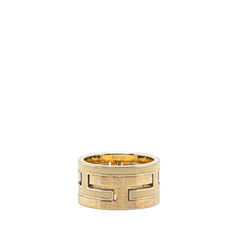 エルメス ムーブアッシュ リング 指輪 #8 ゴールド アイボリー SV925 シルバー レディース HERMES 【中古】