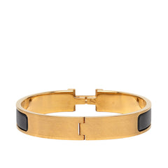 エルメス クリックH PM ブレスレット ゴールド ブラック メッキ レディース HERMES 【中古】