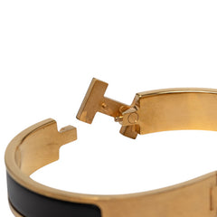 エルメス クリックH PM ブレスレット ゴールド ブラック メッキ レディース HERMES 【中古】