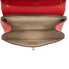 クロエ ドリュー 斜め掛け チェーン ショルダーバッグ レッド ゴールド レザー メッキ レディース Chloe 【中古】