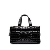 シャネル ココマーク チョコバー ハンドバッグ ミニボストン A19271 ブラック パテントレザー レディース CHANEL 中古