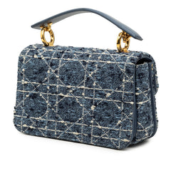 ディオール カナージュ ジョリー ミニ トップハンドル ハンドバッグ ショルダーバッグ 2WAY ブルー ツイード レザー レディース Dior 【中古】
