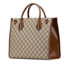グッチ GGスプリーム ハンドバッグ ショルダーバッグ 2WAY 659998 ベージュ ブラウン PVC レザー レディース GUCCI 【中古】