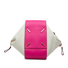 ロエベ アナグラム ハンモック スモール ショルダーバッグ 2WAY ハンドバッグ ピンク ホワイト レザー レディース LOEWE 【中古】