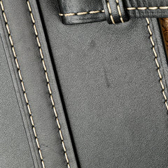 ロエベ アナグラム ゲート トップハンドル スモール ハンドバッグ ショルダーバッグ 2WAY ブラック ベージュ ラフィア レザー レディース LOEWE 【中古】