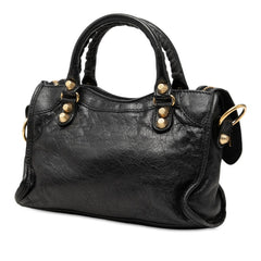 バレンシアガ ジャイアント ミニシティ ハンドバッグ ショルダーバッグ 2WAY 309544 ブラック レザー レディース BALENCIAGA 【中古】