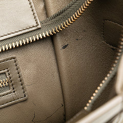 セリーヌ ラゲージ マイクロショッパー ハンドバッグ トートバッグ カーキグリーン グリーン レザー レディース CELINE 【中古】