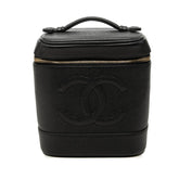 シャネル ココマーク ヴァニティバッグ ハンドバッグ ブラック ゴールド金具 キャビアスキン レディース CHANEL 中古