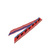 エルメス ツイリー SEQUENCES セカンス 馬 ホース モチーフ スカーフ レッド マルチカラー シルク レディース HERMES 【中古】