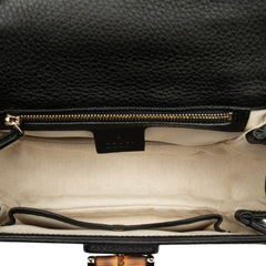 グッチ ニューバンブー スモール タッセル ハンドバッグ ショルダーバッグ 2WAY 256805 ブラック レザー レディース GUCCI 【中古】