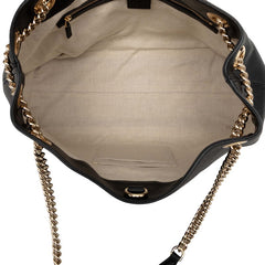 グッチ インターロッキングG ソーホー チェーン トートバッグ ショルダーバッグ 536196 ブラック レザー レディース GUCCI 【中古】
