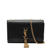 サンローラン ケイト タッセル チェーン ショルダーバッグ 354119 ブラック ゴールド レザー レディース SAINT LAURENT 【中古】